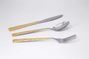 Artisanal Hammered Gold - Accent 25PCS/Set Stainless Steel Cutlery Set