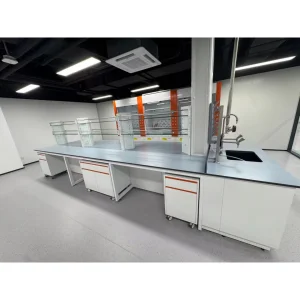 Versatile Corrosion Resistant Sturdy School Lab Central Bench for Experiment