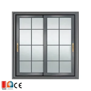 Ventanas de vidrio deslizantes dobles negras de aluminio