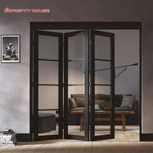 Modern Bi Fold Door Energy Efficient Aluminum Black Slimline Frame Tempered Glass Patio Bi-Folding Doors