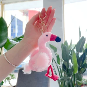Flamingo Plush Keychain