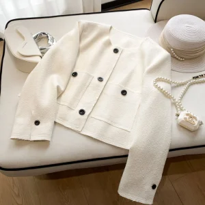 Women's Autumn Outer Wear Tweed Blazer Two Color