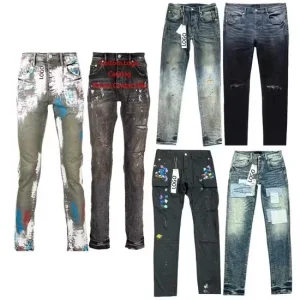 Calças Masculinas de Moda Vintage Lavadas Cor Preta Stretch Jeans Amir Atacado Slim Fit Skinny Calças Reto Largas Denim Casuais para Homens