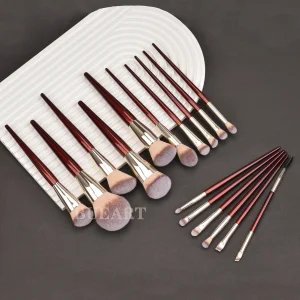 Red Makeup Brushes Set