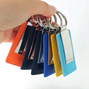 Wholesale Promotional Personalized Car Brand Laser Logo Key Chain Keychain Holder Luxury Metal PU Blank Custom Leather Keychain
