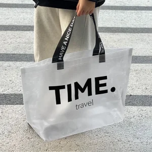 Wholesale Customized Transparent Waterproof Recyclable Laminated PP Woven Shopping Bag