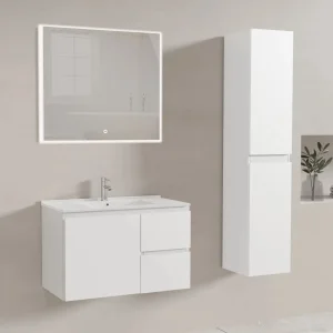 Waterproof PVC Bathroom Vanity Unit for Wall Installation Customized Basin Cabinet with Mirror