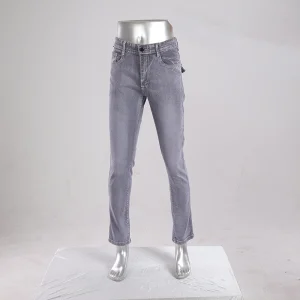 Calças de denim casuais de ajuste regular de cintura baixa
