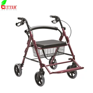 Walking Aids Products Foldable 2 in 1 Aluminum Rollator with 4 Wheels