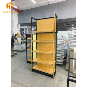 Supermarket Equipment Wooden Shelf Storage Convenience Store Display Racks Retail Gondola Shelving Miniso Shop Furniture