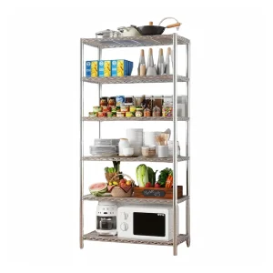 Durable Stainless Steel Chrome Wire Shelving Unit