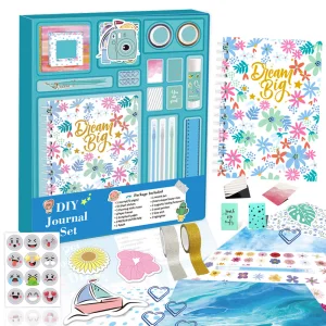 New Custom DIY Journal Set &amp; Kit with Pens Decorative Stickers All-Inclusive Scrapbook Kit for Girls Personal Diary Projects