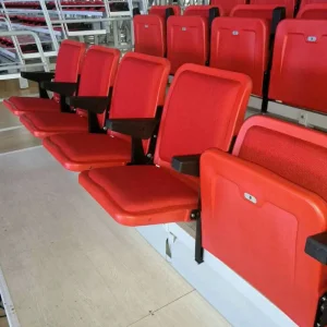 Factory Price Folding Seat Outdoor &amp; Indoor Plastic Stadium Soft Tip up Seating Chairs Stadium Chair Upholstery