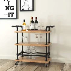 Movable Round Wine Trolley