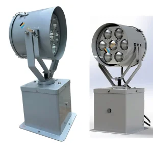 80-350W High-Output Marine Ship LED Spotlight 2deg Focused Beam Angle 1500-6000 Meters Illumination Searchlight IP66/IP67 &IP69K Ribs &amp; Inflatable Boats