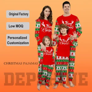 Pijamas navideños familiares personalizados con diseños de sublimación únicos