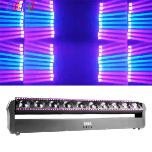 LED 10X30W RGBW Beam Wash Zoom Moving Head Light with Strip and Fan Cooling Protection Strobe DJ Light Linear Beam Fixture for Stage Events