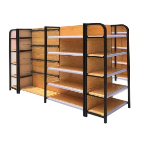 Yellow Wood Grain Metal Supermarket