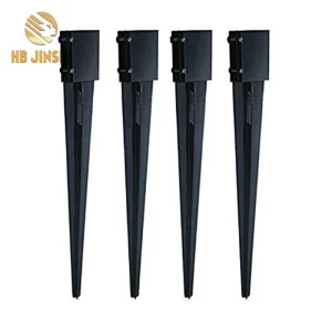 Black Powder Coated Metal Fence Post Anchor