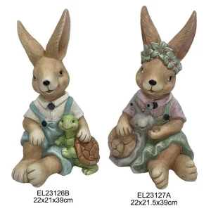 Handcrafted Turtle Rabbit Snail Figurines