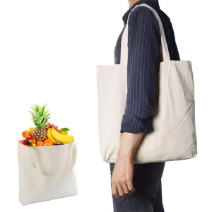 Bolsas de compras de algodón de lona plegables
