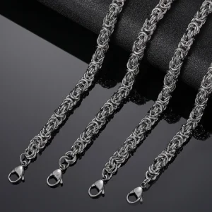 سلسلة عظم التنين اليدوية الخشنة المهيمنة في الهيب هوب، سلسلة تراقب الترقوة للرجال والنساء، سلسلة الفوانيس العصرية، قلادة من التيتانيوم