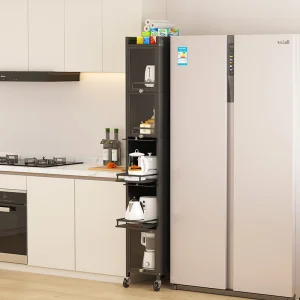 Pull-out Kitchen Utensils Storage Rack for Efficient Space Utilization