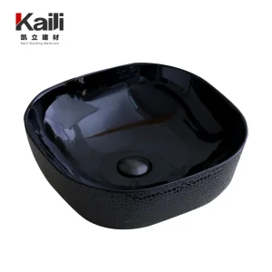 High Quality Black Ceramic Mini Wash Basin Modern Artistic Solid Wall-Mounted Bathroom Sink