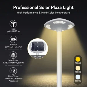 Reliable Portable Energy Saving LED Decorative Solar Pathway Light for Public Plaza