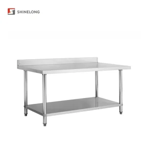 S003 Stainless Steel Working Tables Commercial Kitchen With Splashback