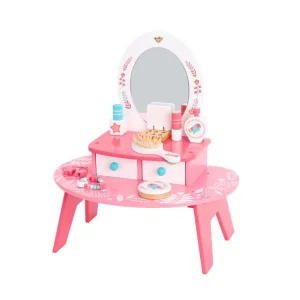 Charming Pretend Play in House Pink Wooden Dresser for Girls 3+