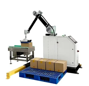 Collaborative Palletizer PLC Bearing Motor 30kg Alloy Robot Stacker 8-12 N/min Case Palletizing System Cobot Packaging Line