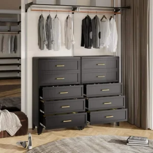 Fashionable Steel Five Drawer Chest with Colorful Handles for Kids Bedroom Use