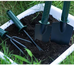 4 Piece Gardening Tool Set with No-Slip Grip Ergonomic Handles Garden Hand Tools 10 Inch