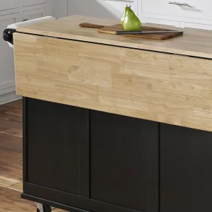 Ilha de Cozinha Preta Moderna