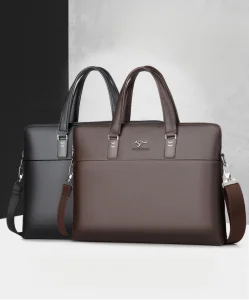 Men's Designer PU Leather Laptop Briefcase