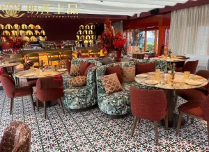 Elegant Customizable Buffet Tables for Luxury Restaurant Interiors