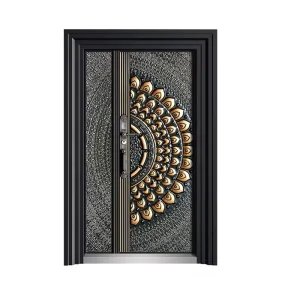 Aluminum Steel Bulletproof Door New Design Luxury Soundproof Steel-Cast Front Entry Doors for Villa House