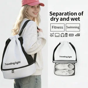 Pocket Flap Closure Water Bottle Holder Tote Sling Hobo Daypack Cinch Bag Drawstring Backpack Wet Bag Luxury Designer Style