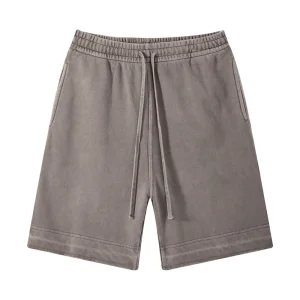 Custom Logo Men Summer Casual Running Knitted Fleece French Terry Jogger Cargo Snack Cotton Sweat Shorts