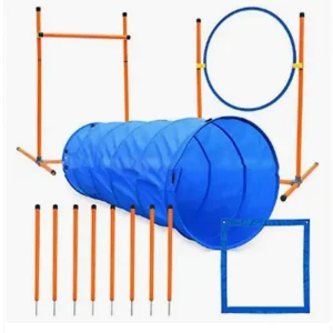Pet Dog Agility Training Kit Jump Hurdle Tire Tunnel Slalom for Dogs