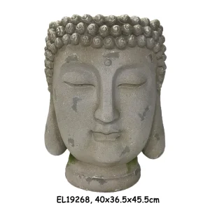 Best Fiber Clay MGO Buddha Face-decor Flowerpots