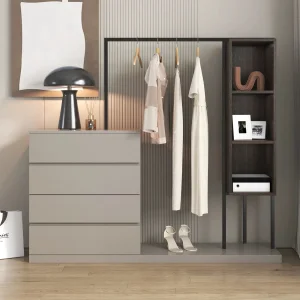 Modern Design Wooden Living Room Furniture Adjustable Garment Hanger Dressing Rack