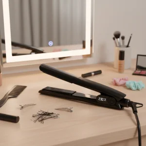 2 in 1 Dual Voltage Ionic Infrared Tourmaline Ceramic Heating Element Curling Irons Hair Straighteners