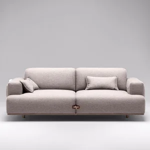 Living Room Light Gray Minimalist Loveseat Couch Comfortable Modern Sofa
