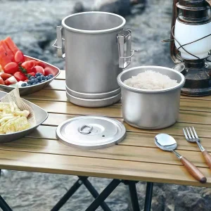 New Outdoor Household Stainless Steel Portable Soup &amp; Stock Pot Portable Camping Cookware Set with Picnic Equipment Pot