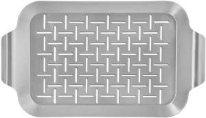 Stainless Steel BBQ Basket Grill Pan Grill Topper BBQ Tray Barbecue Toppers for Vegetables