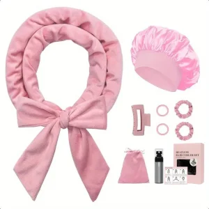 9pcs/ Sets Heatless Hair Curlers Soft Velvet Hairband Hair Curling Iron Set Wave Hair Styling Tool Flexible Heatless Curling Rod