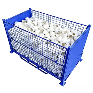 Stackable Folding Cages Foldable High Capacity Storage Cold Rolled Steel Wire Mesh Containers for Factory