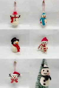 China Cute Woollen Christmas Snowman Plush Ornaments